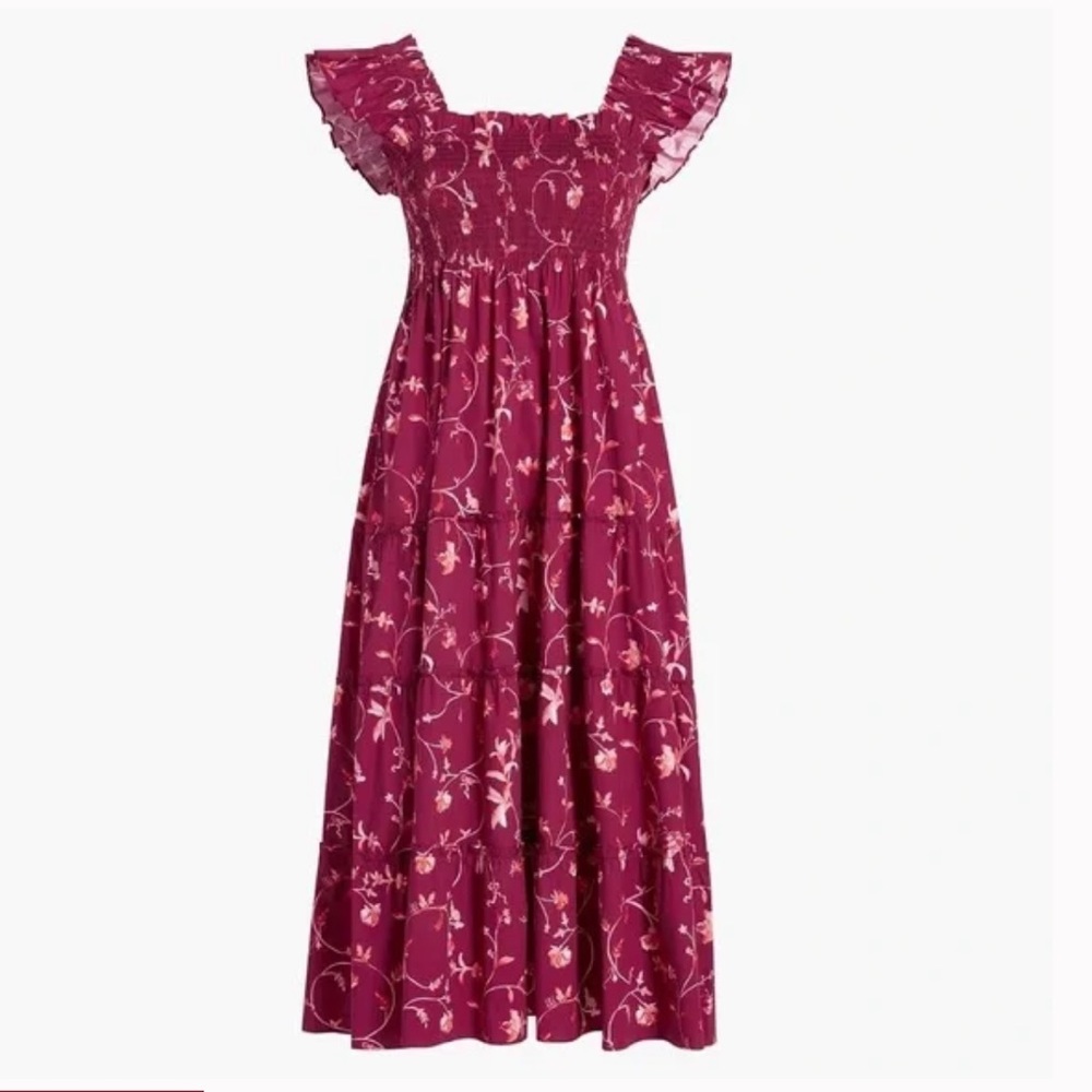 Hill House Burgundy Botanical Ellie Nap Dress